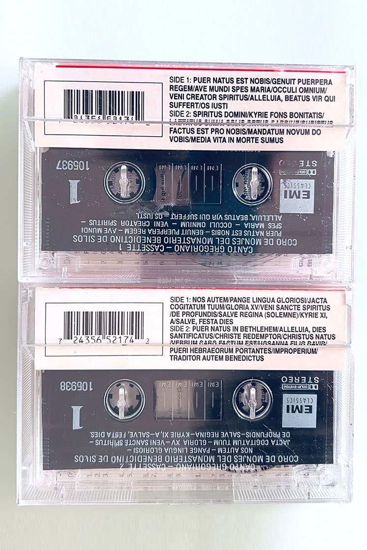 CANTO GREGORIANO CASSETTE 1 - CASSETTE 2 - vista posterior